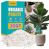 FURWEY 30QT Bio-Perlit für Pflanzen, 3–6 mm Gartenbau-Perlit, 100 % natürlich für den Garten, für Innen- und Außenpflanzen zur verbesserten Drainage und Förderung des Bodenwurzelwachstums