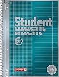 Brunnen 1067174 Notizblock / Collegeblock Student Premium Duo (Veredeltes Deckblatt mit Metallic-Effekt, A4, Lineatur 27 + 28, 90 g/m², 40 Blatt liniert, 40 Blatt kariert)