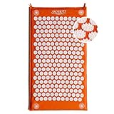ShaktiMat [Das Original seit 2007] Akupressurmatte zur Entspannung für Rücken, Nacken, Füße, Ethische Handarbeit, GOTS-zertifizierte Bio-Baumwolle, Orange