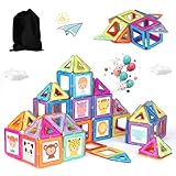 mysoler Magnetische Bausteine 58 Teile – Magnetspielzeug mini Magnetbausteine Magnete Kinder Set, Magnet Spiel STEM Montessori Spielzeug für Kinder ab 3 4 5 6 7 Jahre, Bauklötze Konstruktionsspiel