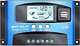 Y&H 40A MPPT 12V/24V Solar Panel Laderegler mit Dual USB Port, Wanderer BL912 LCD Display