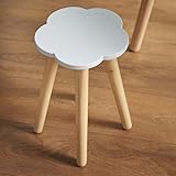 Haus Projekt Kinder Holz Hocker, Klein Wolke Hocker, Pflanzenhocker, Nachttisch, Kinderzimmerdekoration, Tischchen Mini, Weiß beistelltisch, Blumenhocker Holz, Kinder