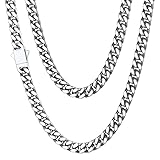 ChainsHouse Panzerkette Herren Edelstahl Kette Mann Kubanische Kette 51cm Bff Ketten 5mm breit Kette Schmuck Damen