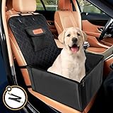 Looxmeer Hunde Autositz Extra Stabiler für Kleine Mittlere Hunde, Auto Hundesitz mit Verstärkte Wände und Sicherheitsgurte, Wasserdicht Hundeautositz für Rück- und Vordersitz, Schwarz