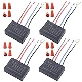Touch Lampen Schalter, 4 Stück Tischlampe Touch-Schalter, LED Dimmer 230V, 4-Wege-Touch-Sensor Dimmer, Touch Dimmer Modul für Dimmbare LED, Lampen Schalter Kit mit Verdrahtung Kappen