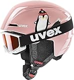 uvex Unisex Kinder, viti Set Skihelm & Skibrille, pink Penguin, 51-55 cm