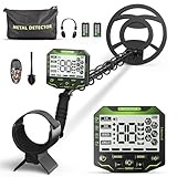 Metalldetektor Profi für Erwachsene Kinder, Anti-Interferenz-Chip, IP68 wasserdichte, 5 Erkennungsmodi,inklusive Headsets, 2 Batteri,Schaufel (Grün)