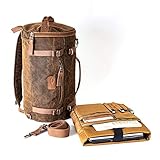 Motorrad Hecktasche, Motorradsitz Satteltasche Hecktasche, Motorrad Gepäckrolle Tragegriffe Hecktasche, Vintage 25L Canvas Rucksack Gepäckrolle, Canvas Rucksack Motorradzubehör Für Reisen Camping