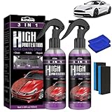 High Protection 3in1 Spray, 2 Stück 3-In-1 High Protection Fast Car Coating Spray, Autobeschichtungsspray 3 in 1, Car Nano Kratzer Spray, Auto Politur für Schutz Vor Korrosion, Kratzern(200ml)