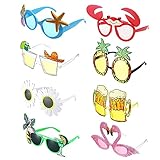MOPOIN Party Brille, 8 Stück Lustige Brille Lustige Sonnenbrille Hawaiian Tropical Brille Kostüm Party Sonnenbrille für Strand Thema Dekoration, Party Zubehör, Foto Requisiten