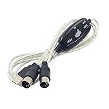 BUBUCAM USB MIDI Kabel Adapter 2m USB MIDI Interface Konverter 16 Kanäle Rot Kunststoff Musikproduktion PC & MIDI Gerät kompatibel
