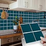 BUYBLIFE Mosaik Stil Badezimmer Fliesenaufkleber, 10 Stück Vintage Sticker Selbstklebende Fliesendekor 15x15cm PVC Fliesensticker Fliesen Küche Aufkleber Backstein zum Esszimmer Bad Fliesenfolie Deko