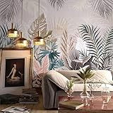HBYUEHAN Tropische Pflanzen, Palmenblätter, Innenhintergrund, 3D-Fototapete, Korridor-Wandbild, Wanddekoration, Poster, Kunst-Wandbild