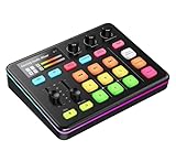 G1 Gaming Audio Mixer, RGB Soundkarte für XLR Mikrofon, Audio Interface für Streaming, 48V Phantom Power, Mischpult für Live-Streaming, Podcasting, Gaming, Individuelle Steuerung, Voice Changer