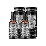 Charlemagne Bartöl 2er Set - Vegan Bartöl Leather Duft - Bart Öl Made in Germany Bartöl Herren - natürliches Bartpflege Öl regt das Bart Wachstum an - Bartpflege Männer Beard Oil Vegan
