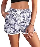 AI'MAGE Badeshorts Damen Schnell Trocknend Badehose Damen Schwimmshorts Boardshorts mit Taschen S