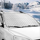 Longing Home Frontscheibenabdeckung, Ultra Dick Windschutzscheibenabdeckung Scheibenschutz Auto Frontscheibe, Faltbare Windschutzscheiben Abdeckung für Winter Gegen Sonne Staub Frost EIS Schnee