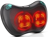 TAKRINK Shiatsu Massagekissen Nackenmassagegerät Rückenmassagegerät mit 8 Knoten und 3 Speed Tiefengewebsknetung Leise Massagegerät für Nacken Schulter rücken mit 1,8 m Autokabel für Männer, Frauen