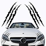 VICDUEKG Monster Klaue Aufkleber, 2 Stück Augenbrauen Scheinwerfer Aufkleber Auto Wasserfeste Vinyl Decals Autoaufkleber Dekoration Monster Klaue AutoAufkleber Aesthetic Sticker (Schwarz)