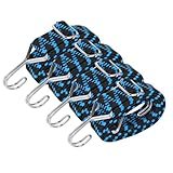 Verstellbar Spanngummi mit Haken,4er Expander mit Haken Gepäckspanner 100CM Gummispanner mit Haken für Sackkarre Gepäckträger Fahrrad Motorrad Camping Blau.