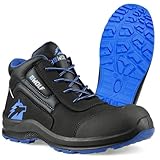 BWOLF Spire Arbeitsschuhe Herren S3 High Sicherheitsschuhe Herren S3 wasserdicht, ölbeständig, rutschhemmend mit 4x4 Grip Technologie mit ergonomischer Wechselsohle (HIS3Blau/Schwarz HI, 44)