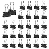 Heyu-Lotus 110 Stück Foldback Klammern 15 mm Klein Papierklammern Büroklammern Metallklammern Binder Clips Vielzweckklammern für Schule, Heim Bürobedarf