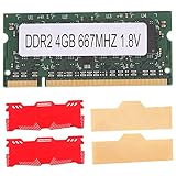 AMIUHOUN 4 GB DDR2 Laptop-Speicher + Kühlweste 667 MHz PC2 5300 SODIMM 2RX8 200 Pins Laptop-Speicher