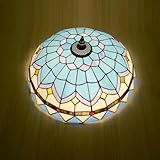 Retro Tiffany-Stil Küchenlampe Glas Schlafzimmer Deckenleuchte Vintage Wohnzimmer Unterputz Deckenlampe E27 Gang Beleuchtet für Esszimmer Porch Corridor Korridor Balkon Flur Badezimmer (Tiffany,40CM)