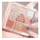 9 Farben Lidschatten Paletten, Glänzende Glitter Matte Lidschatten Palette Matt Make up Langlebiges Lidschatten Set Wasserdichte Lidschatten Kosmetik Palette für Mädchen und Fraue