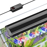 FEDOUR 30-50CM Aquarium LED Beleuchtung, Vollspektrum Aquarium Licht für Pflanzen mit Timer-Funktion, Ausziehbare Metallhalterungen, für Fisch- und Pflanzen Aquarien