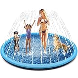 Tosekry Kinder Sprinkler Mit Antirutschfunktion, 200CM Wasserspielzeug Hund Pool, Outdoor Spiele, Splash Pad (Blau-200cm)