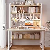 Moderner Computertisch aus Holz mit Stall, stilvoller Schreibarbeitsplatz und Ausstellungsregal, PC-Tisch mit Stauraum, 78,7 x 50,8 x 149,9 cm, ideal für Arbeitszimmer und Arbeitsplatz