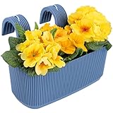 Konzept 11 Balkon Blumenkasten mit Halterung – 29 x 19 cm, Balkonkasten für Geländer, 3,2 L aus wetterfestem Kunststoff