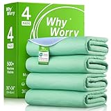 WhyWorry Inkontinenzunterlage Waschbar 86 x 91 cm Matratzenschutz, wasserdichte Matratzenauflage Bett Inkontinenzauflage für Erwachsene und Kinder, nässeschutz Inkontinenz Bettunterlage, 4 Stück
