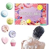 Badekugel-Set, 7-teilig, Bio-Badkugeln für Erwachsene, Spa – feuchtigkeitsspendende, bunte Seife, Duschzubehör für Entspannung, Pflege, Badewanne, Zuhause, Alltag, Damen, Mädchen, Ehefrau, Mutter