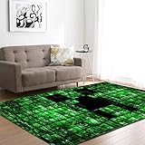 CHAOSE Leichte Weiche Polyester-Baumwolle Bedruckte Fläche Teppich Bodenmatte 3D Tier, Karikatur Für Wohnzimmer und Schlafzimmer (Grünes Digital, 80 x 50 in(203.2 x 147.3 cm))