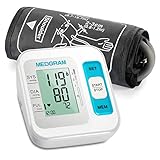 Blood Pressure Machines for Home Use, MEDGRAM Accurate Upper Arm Blood Pressure Monitor with Large Cuff 22-40cm, Digital Automatic Bp Machine, Large LCD Display, 2×120 Sets Memory