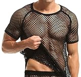 Manview Herren Unterhemd Netzstruktur - Netzhemd mit halbem Arm (M)