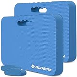 BLOSTM Blue Garden Kniepolster, 2 Stück, hochdichte Schaumstoff-Kniepolster mit zwei Texturen, hochwertige große Schaumstoffmatten für Hausarbeit, Gartenarbeit und Yoga, wasserabweisende Kniematte, 2