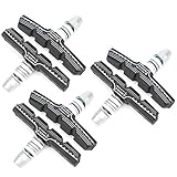 3 Paar Fahrrad-V-Bremsbeläge, Premium-Gummi, geräuschlos, verschleißfest, verblasst Nicht, felgensichere Bremsschuhe für Mountainbikes, Rennräder, Falträder, Schwarz, 70,5 mm