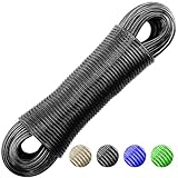 Wäscheleine 20m Seil Stahlkern Wäsche Ultra-Robust Tragbar für Drinnen und Draußen