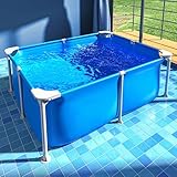 Oberirdisches Schwimmbad-Set mit rechteckigem Rahmen, inklusive Sonnenbad-Schwimmbecken für Hinterhofpartys und Entspannung, perfekt für Sommerspaß