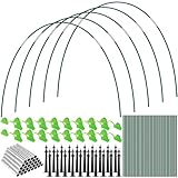 Gatphy Gewächshausreifen für Hochbeete, Garten-Reifen, Wachstumstunnel, abnehmbare Fiberglas-Gewächshaus-Tunnelbögen, Gartenpflanzenschutzreifen mit 18 Clips und 20 Nägeln für Netzstoff, 104 Stück