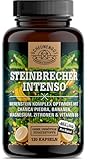STEINBRECHER INTENSO® Nieren/Harnwege Kapseln - WICHTIG: Laborgeprüfter Komplex mit Steinbrecherkraut/Chanca Piedra, Banane, Magnesium, Zitrone & Vitamin B6-120 Stk- SCHEUNENGUT®