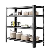 Future Warrior Metall Schraubregal, 720kg Gesamtlast - 60x30x120cm, 4 Böden (180kg/Boden) - Schwarz, Werkstatt