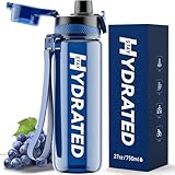 Mevoly Trinkflasche 750ML, Wasserflasche BPA-Frei aus Tritan, Trinkflasche Sport Auslaufsicher mit Zeitmarkierung, Sportflasche für Fitnesss, Oudoor, Gym, Schule