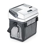 DOMETIC BordBar AS 25, tragbare elektrische Kühlbox, 20 Liter, 12 und 230 V für Auto, LKW und Steckdose, Hellgrau
