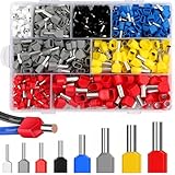 Bohoray 850 Stück Twin Aderendhülsen Set, 0,5-10 mm² Isolierte Aderendhülsen Sortiment, Bunt Zwilling Kabelendhülsen mit Adernhülsenbox, Zwillingaderendhülsen Set für Drahtverbindung