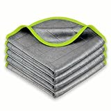 ZHYTUAL 4er Pack Microfasertücher CarbonTücher Poliertücher Auto Fensterputztücher Fusselfreies Fensterputztuch Fenstertuch Streifenfrei Geeignet für Küche Hotel Möbel Geschirr