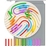 NiToy Silikon Sensorik Activity Board, Sensorik Spielzeug für Kinder, Autismus Spielzeug, Reise-freundliches Activity Board für Hand-Augen-Koordination und Stressabbau，mit 13 Zubehör Schnüren (Weiß)